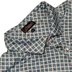 Rafter C XXXL Mens Polo Shirt Short Sleeve‎ Blue Geometric Pattern Golf